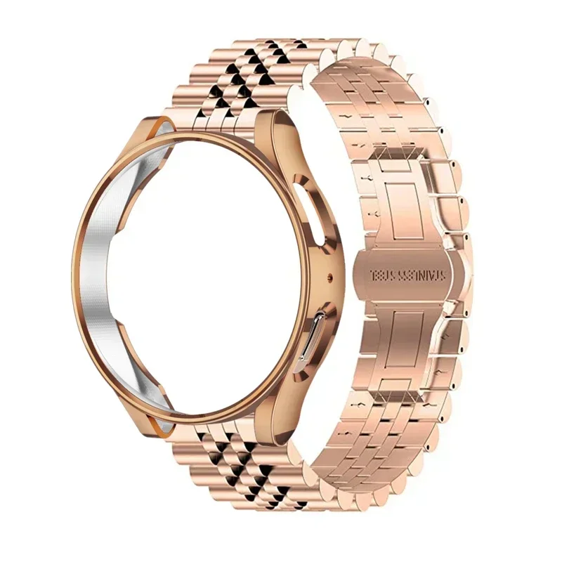 Band+Case for Samsung Galaxy Watch 6 5 4 44mm 40mm Classic 46mm 42mm Stainless Steel Bracelet Galaxy Watch 5 Pro 41 45mm Strap