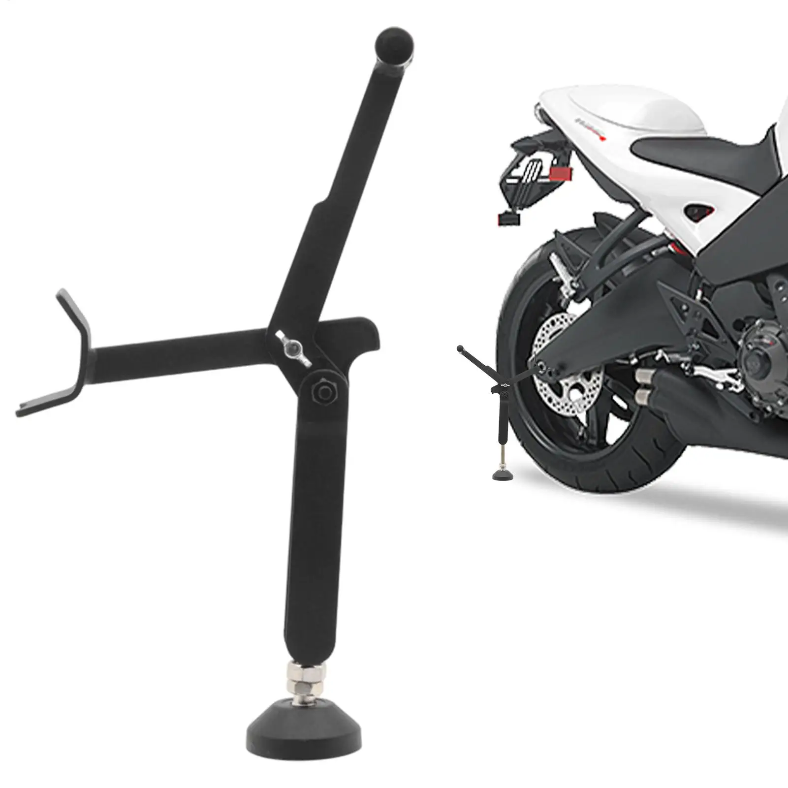 Foldable Motorcycle Floor Jack Motorcycle Stand Lift Portable Rear Wheel Frame for Motorbike Bicycle Dirt Bike Parking Repair