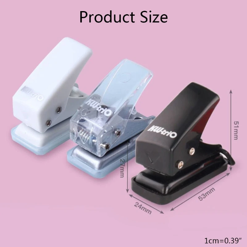 เครื่องเจาะรูกลมขนาดเล็กแบบพกพารูเดียวความจุ8แผ่นพร้อมถาดชิปสำหรับการ์ดกระดาษตัวยึดแบบ DIY