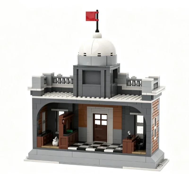 QWERT Street View Model MOC Building Bricks Urban Area Winter Bank Modular Technology Toys Suit Display Christmas Holiday Gift