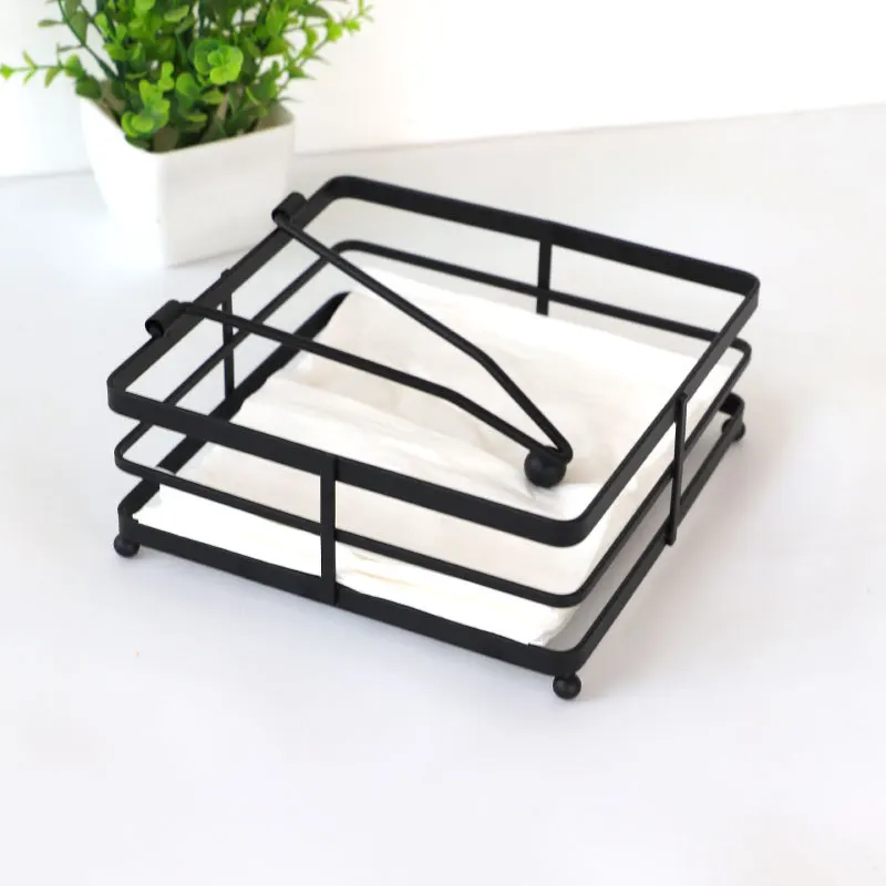 Napkin Paper Holder Iron Box Tissue Paper Holder Table Desktop Serviette Dispenser Sheet Paper Case Hotel Kitchen Restaurant