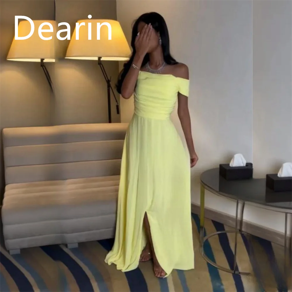 

Customized Saudi Arabia Dearin Off-the-shoulder Column Ankle Length Skirts Bespoke Occasion Dresses Prom Gown Formal Evening Dre