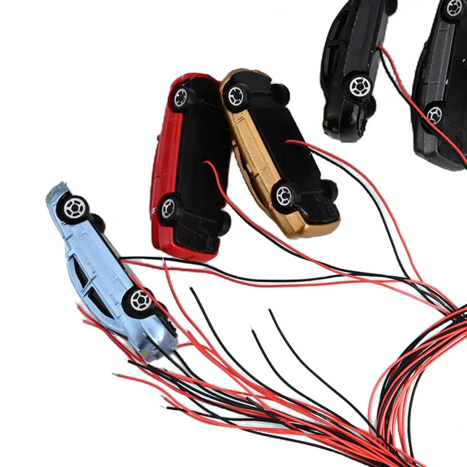 10-częściowy model pociągu samochodowego Dom Ogród 1:87 ~ 1:100 H0 W podświetlanym modelu pociągu 45x16x11MM Akcesoria do budowania modeli