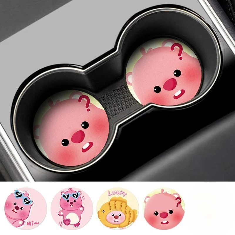 Loopy Creative Cartoon Car Coaster for Boys and Girls Car Interior Decoration High-Value Non-Slip Storage Mat Gift Wholesale view 5