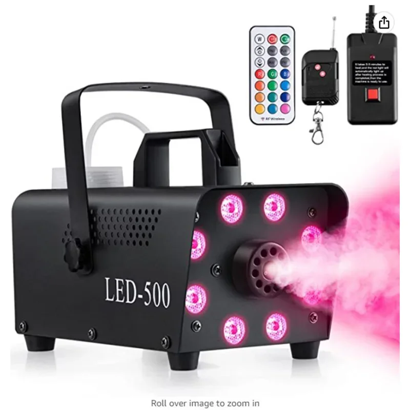 Disco Colorful Smoke Machine 500W LED Remote Fogger Ejector Dj Christmas Wedding Party Stage Light Effects Fog Machine