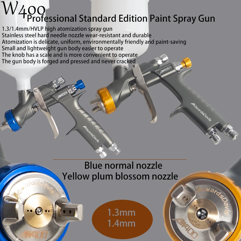 w400-car-spray-gun-14mm-high-quality-high-atomization-environmentally-friendly-spray-gun-oil-based-water-based-paint-spray-gun