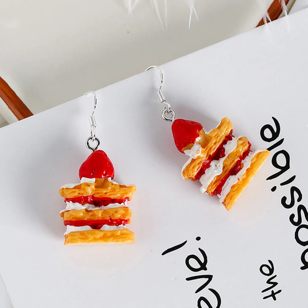 

20 Pcs Strawberry Cake Charms Earrings Accessories Resin Metal Jewelry Making Kit Bracelets Keychains for Necklaces