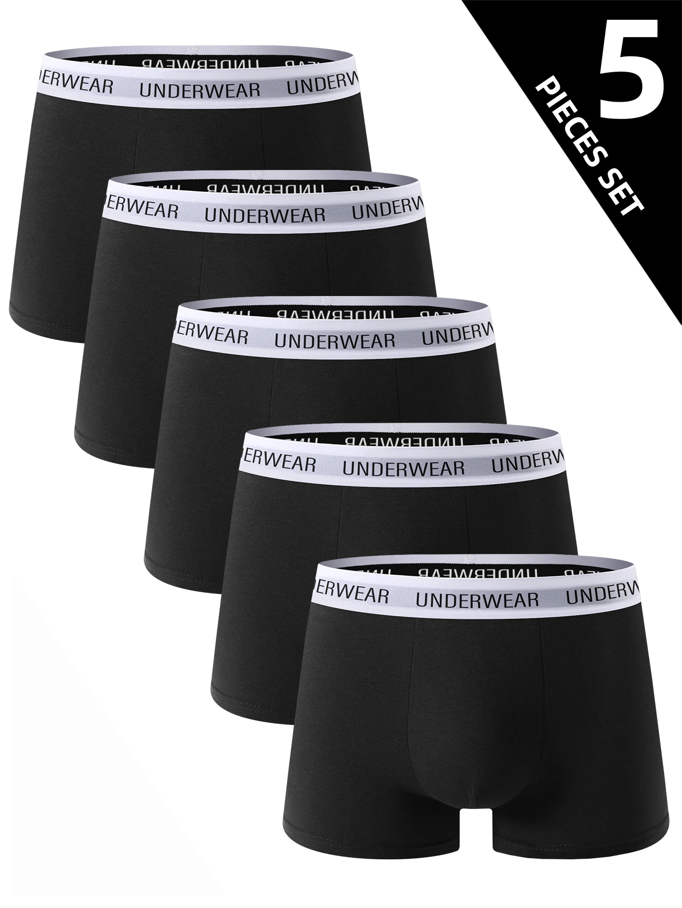 

5 PCS Men's Boxer Shorts Comfortable Soft Breathable High-End Trendy Men's Underwear Casual Sports Fitness Men's Boxers Briefs