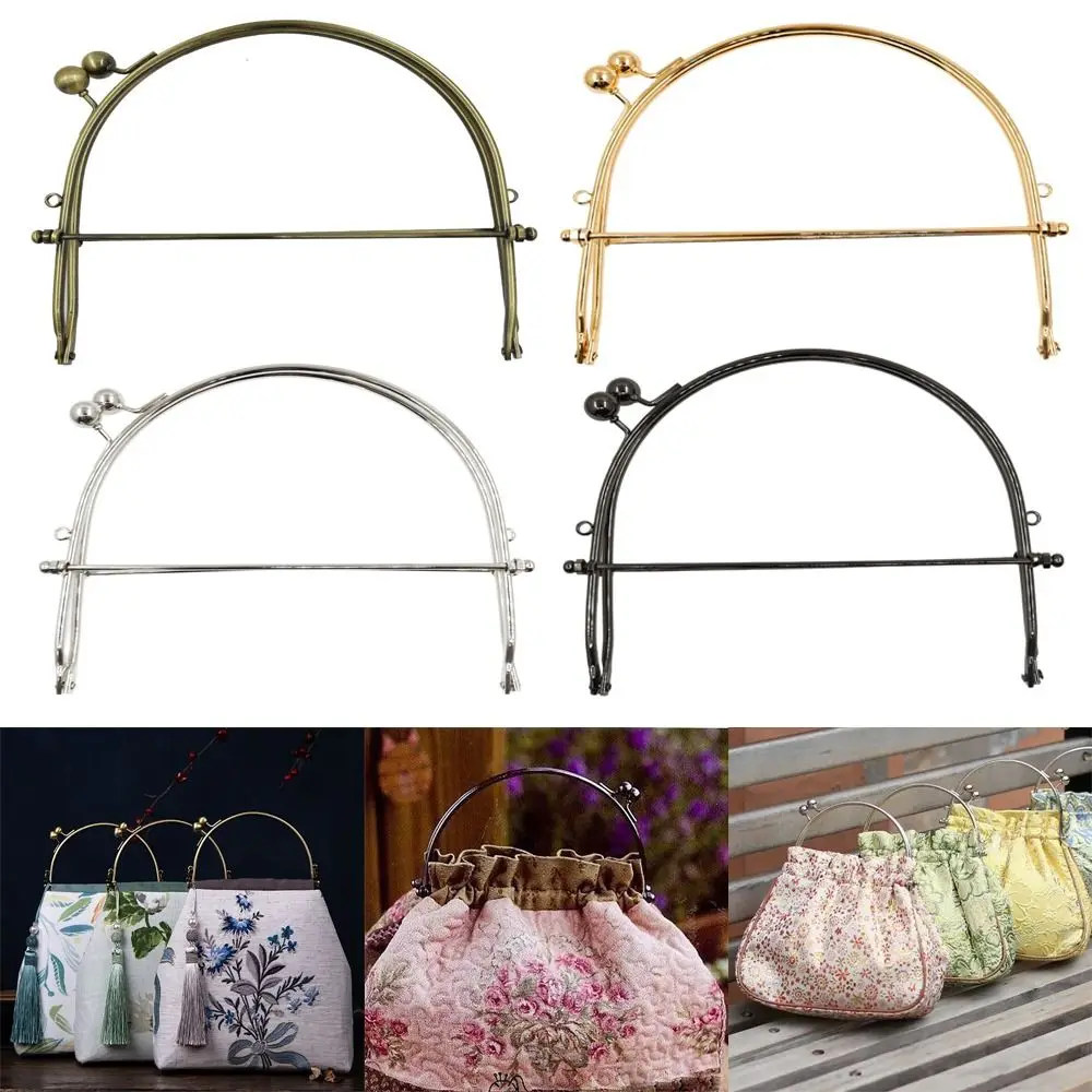 15cm Handbag Clutch Frame Antique Brass Metal Frame Kiss Clasp Bag Purse Handle Parts for Sewing Sewing Supplies
