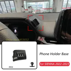 Car Phone Holder Base Special Mounts For Toyota SIENNA 2022-2023 Fixed Air Outlet Bracket Base Accessories With Ball Head 17mm