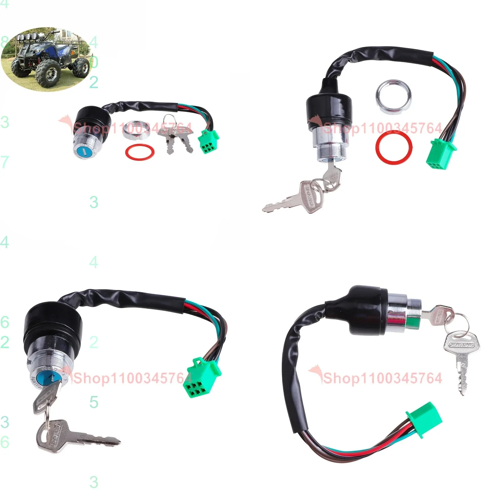 6-Wire Ignition Key Start Switch Set for 150CC 200CC 250CC Pit Dirt Bike ATV Quad Buggy
