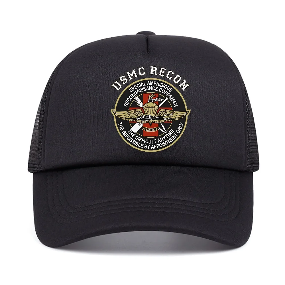 US Marine Corps Underwater Operations Recon Diver Graphic baseball cap fashion Streets casual mesh sun hat summer trucker hats