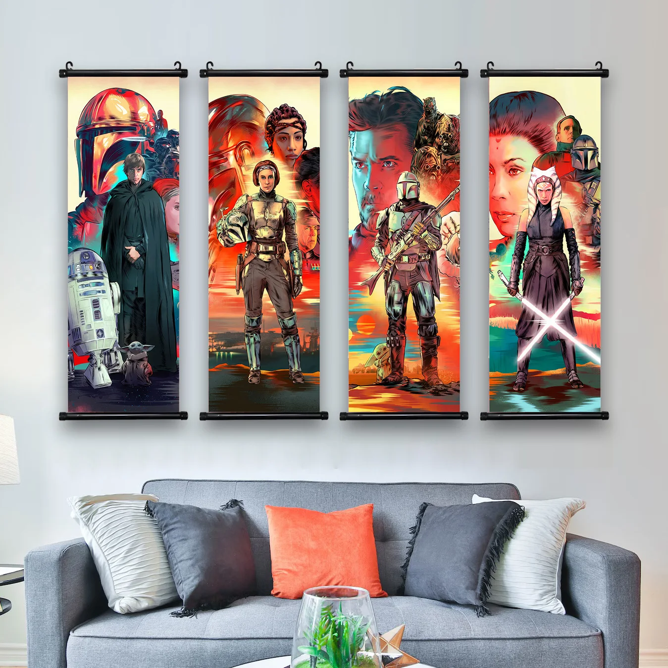 Disney Star Wars Poster Stormtrooper Movie Wallpaper Wall Artwork Canvas Painting Print Hanging Scroll Skywalker Home Deco Art