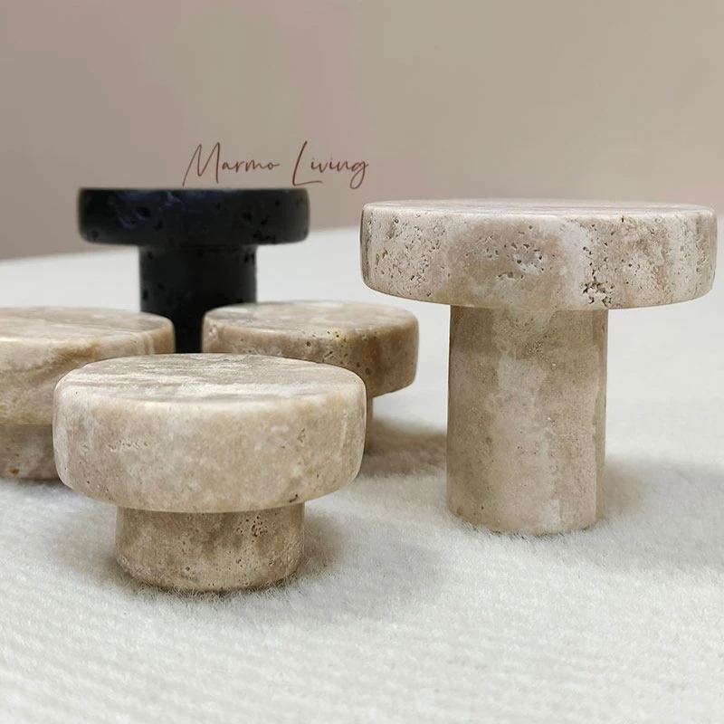 D6xH6cm Natural Beige Travertine Marble Wall Hook Nordic Living Room Entryway Hallway Coat Hanger