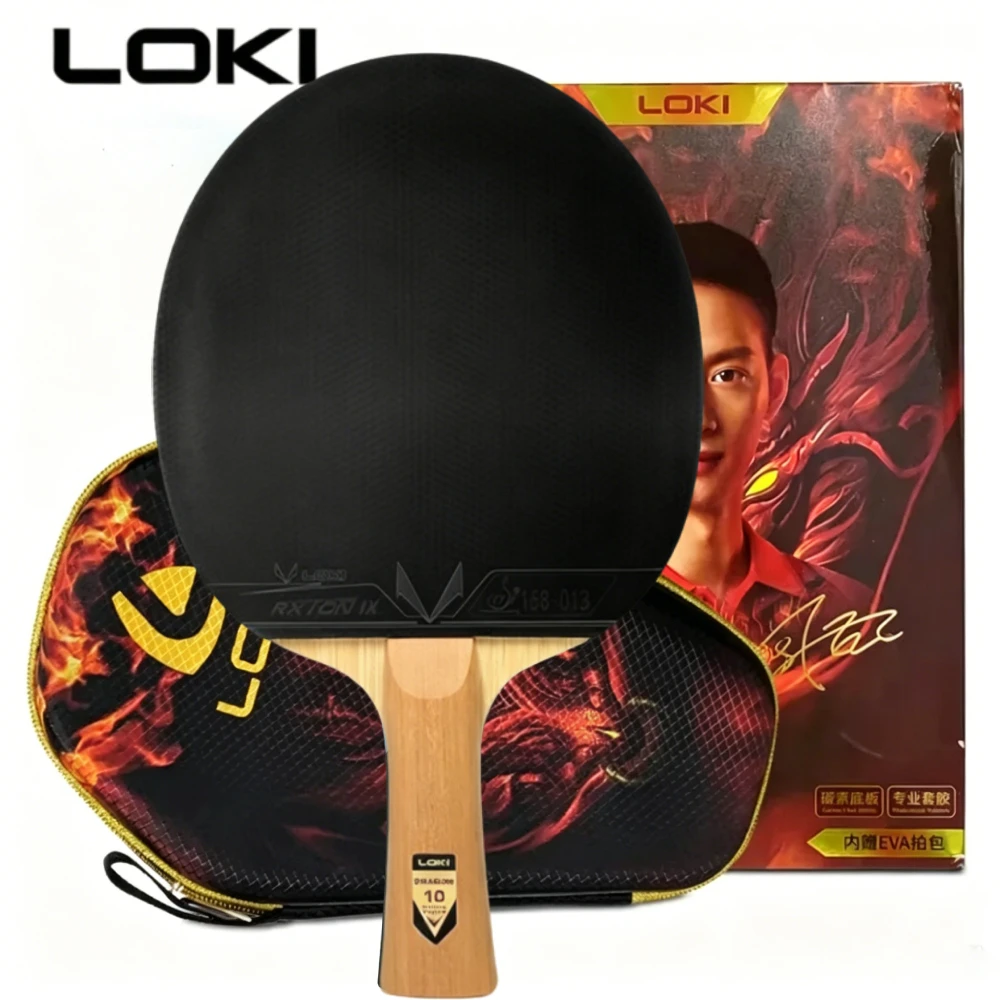 Professional LOKI  DRAGON Series 10 STAR Table Tennis Racket 5 Wood 2 ALC Ping Pong Paddle Bat With FH RXTON9 & BH RXTON7