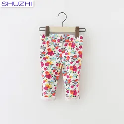 Infant Baby Girls Pants Jeans Toddler Bebe Soft Skinny Denim Pants Girl  Fashion Newborn Flower Stretch Pants 12-24M