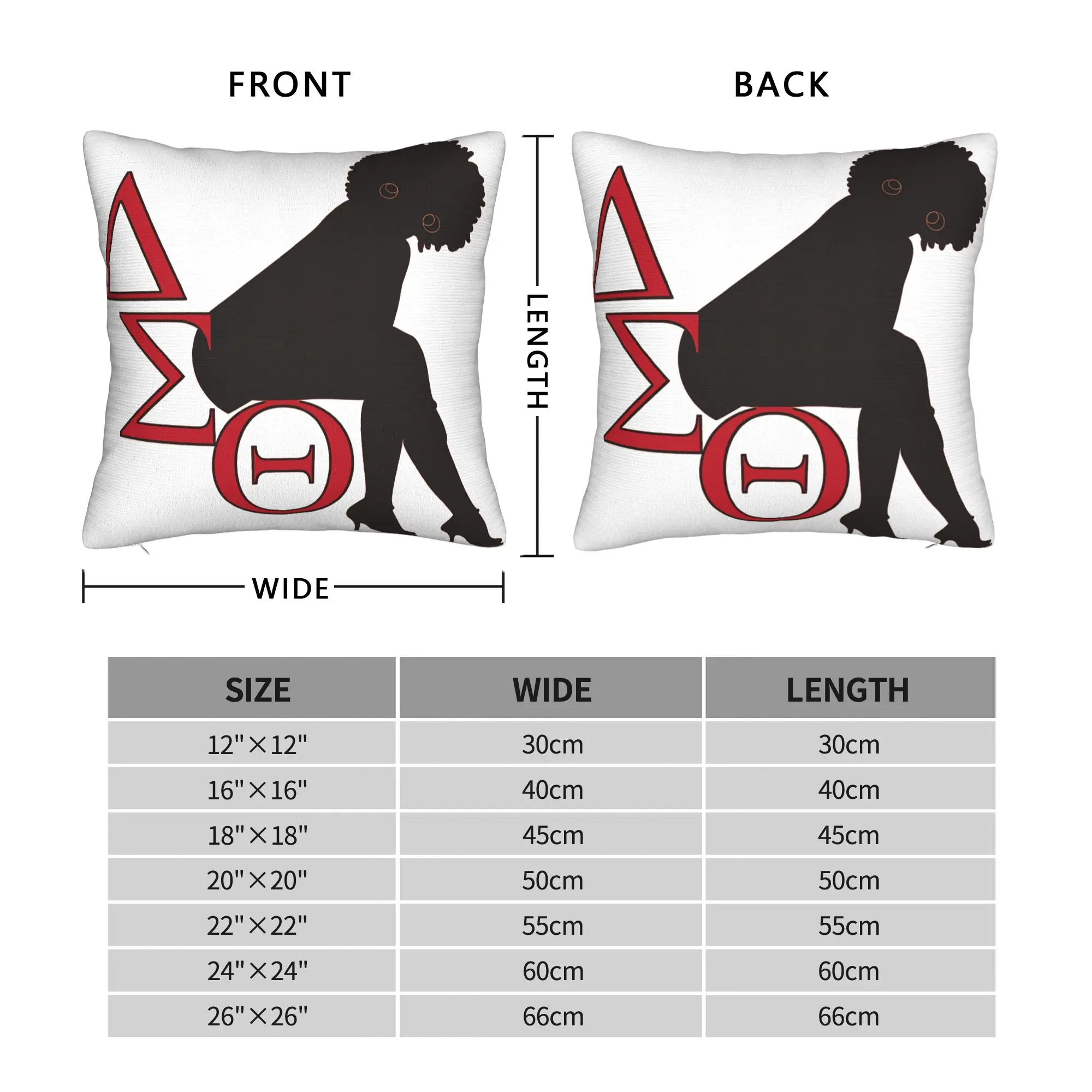 D-Delta Sigma Theta Pillow Cover  Comfy Cushion Cover Vintage Pillow Case For Chair Sofa Home Decor