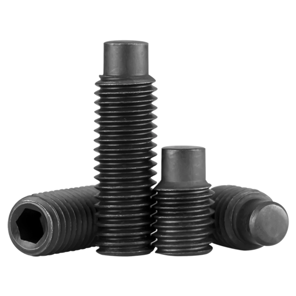 Parafusos de fixação de soquete sextavado de ponto convexo m2 m2.5 m3 m3.5 m4 m5 m6 m8 m10 m12 m14 m16 escurecimento parafuso sem cabeça de aço carbono grau 12.9