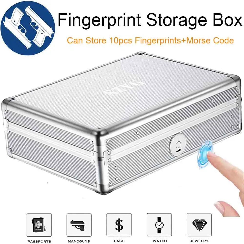 fingerprint safe box com codigo morse lock armazenamento de joias secret hidden safe biometrica joias privacidade inteligente 01