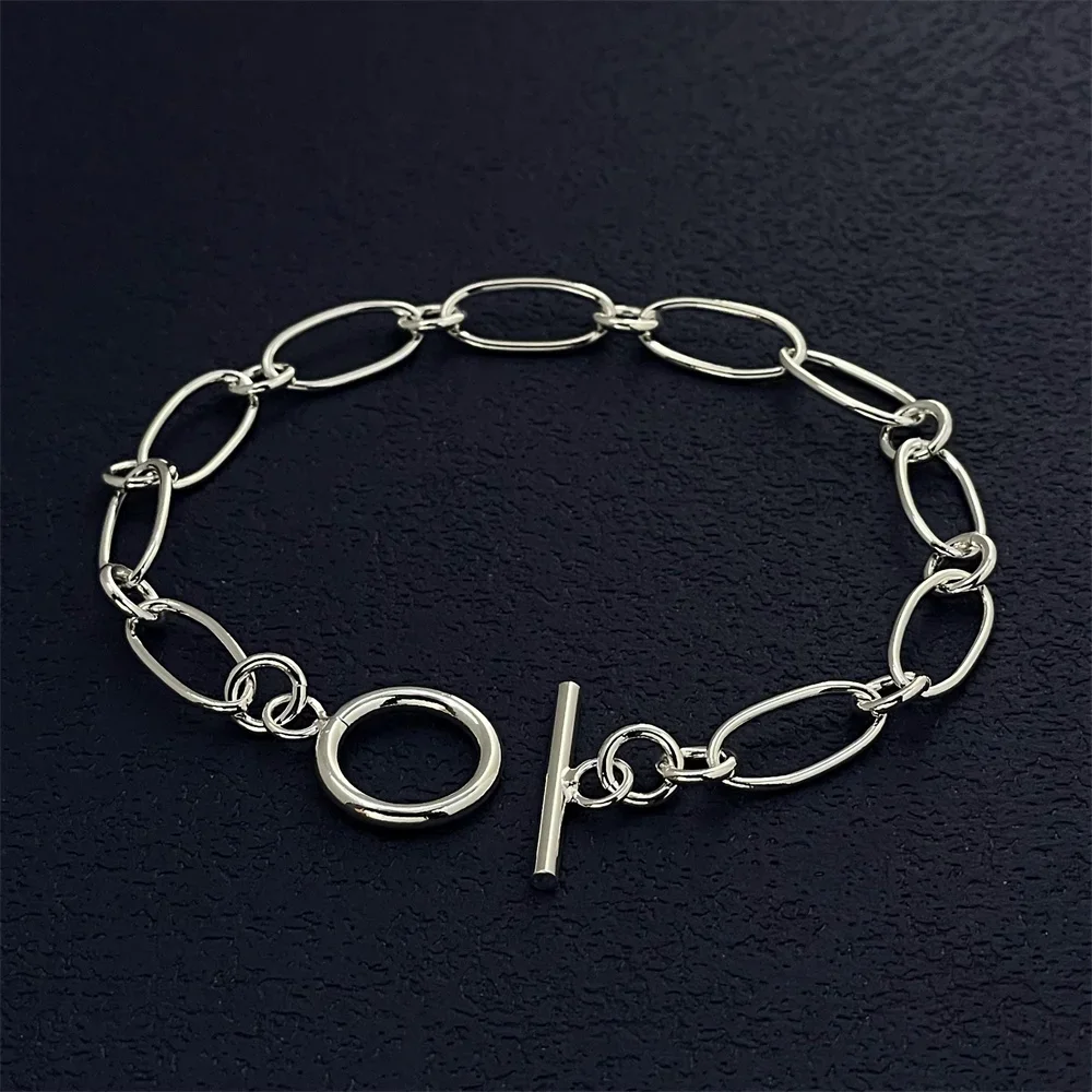 925 Sterling Silver Bracelet Paper Clip TO Fashion Women Wedding Party Gift Jewelry