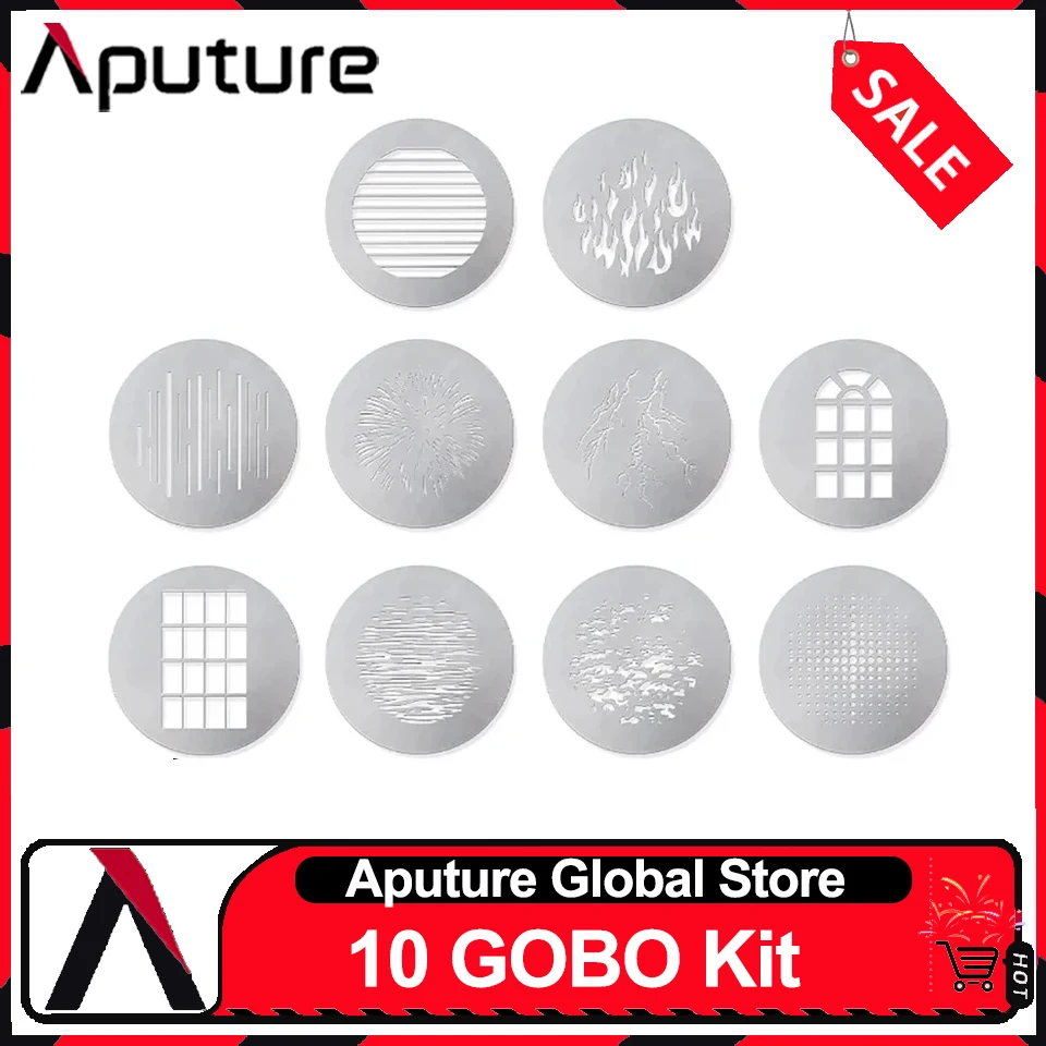 Aputure 10 GOBO 키트, 스포트라이트 마운트 사진 액세서리, 비디오 스튜디오용 Aputure 10 GOBO 키트, 스포트라이트 마운트 사진 액세서리, 비디오 스튜디오용