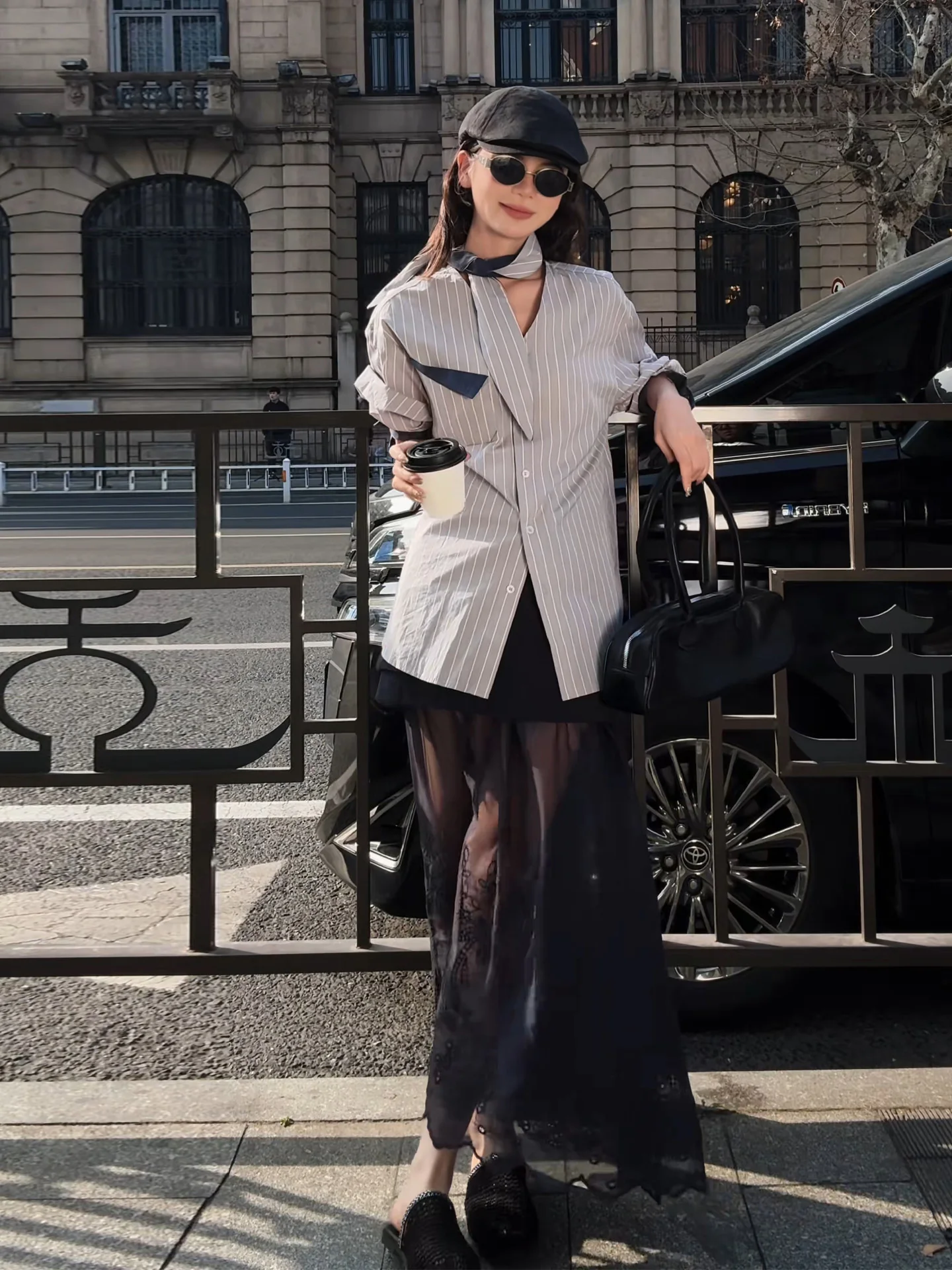 

Fashionable Pure Cotton Women's Shirt with Sash Design Casual Style V-Neck Seven-Sleeve Breathable Spring New Arrival