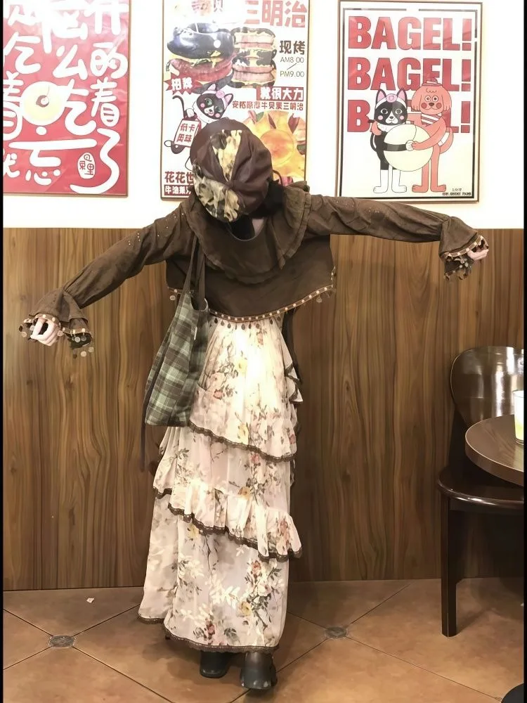 เสื้อคลุมคาร์ดิแกนแขนยาวสไตล์วินเทจประดับระบายหวานๆ ปี 2025 สำหรับผู้หญิง + ชุดเดรสทรงเข้ารูปแบบไม่สมมาตร สไตล์เสื้อสายเดี่ยว ชุดเซ็ตสองชิ้นใหม่สำหรับต้นฤดูใบไม้ผลิ