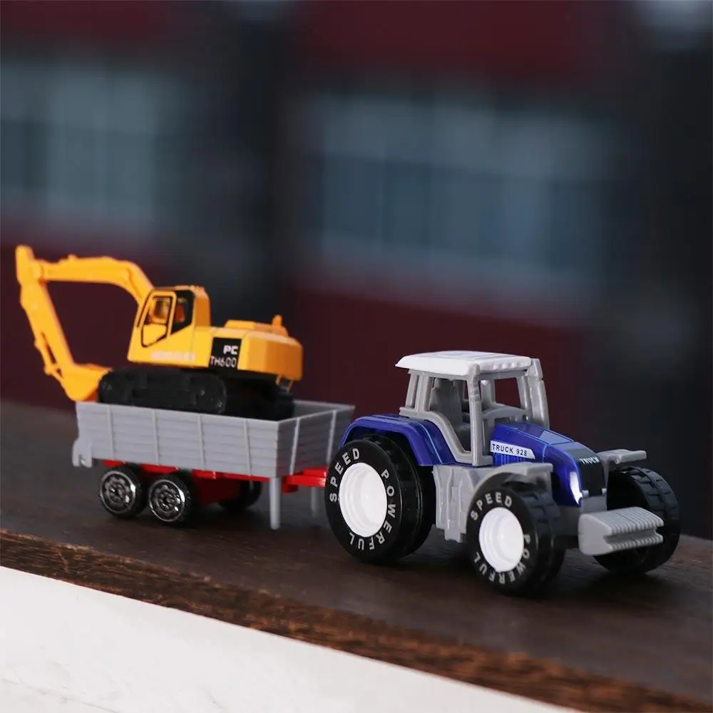 1pc Mini Dump Truck Alloy Tractor Bulldozer Models Model Car Toys Engineering Car Model Farmer Vehicle Tractor