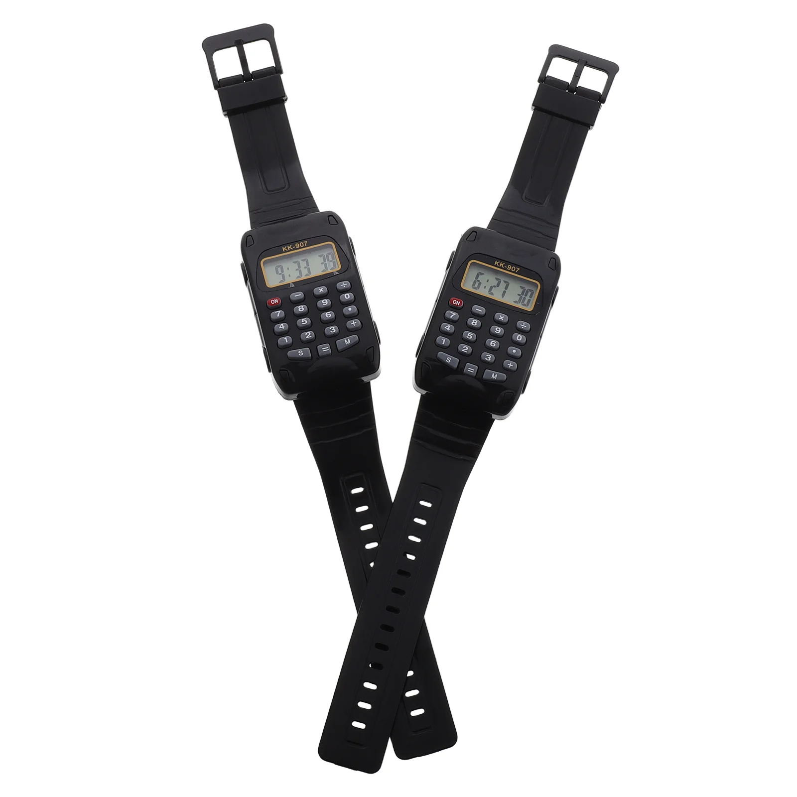 2Pcs Digital Calculator Watch Kids Multifunction Portable Math Wristwatch Educational Timepiece Clear Display School
