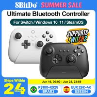 8Bitdo Switch 2 Controller Ultimate Bluetooth Gamepads PC with Charging Dock for Nintendo Switch 2/Switch1 Windows 10 11 Steam