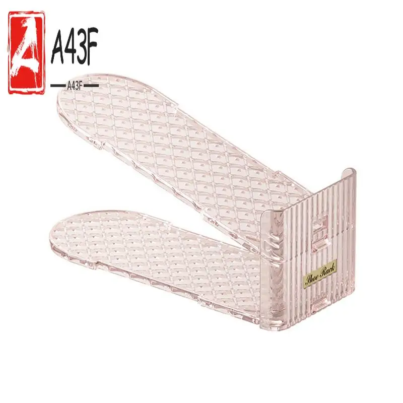 

A43F-Shoe Slots Organizer, Adjustable Level Shoe Rack, Space-Saving Stackers For Pairs Of Shoes (Clear, 3 Pack)