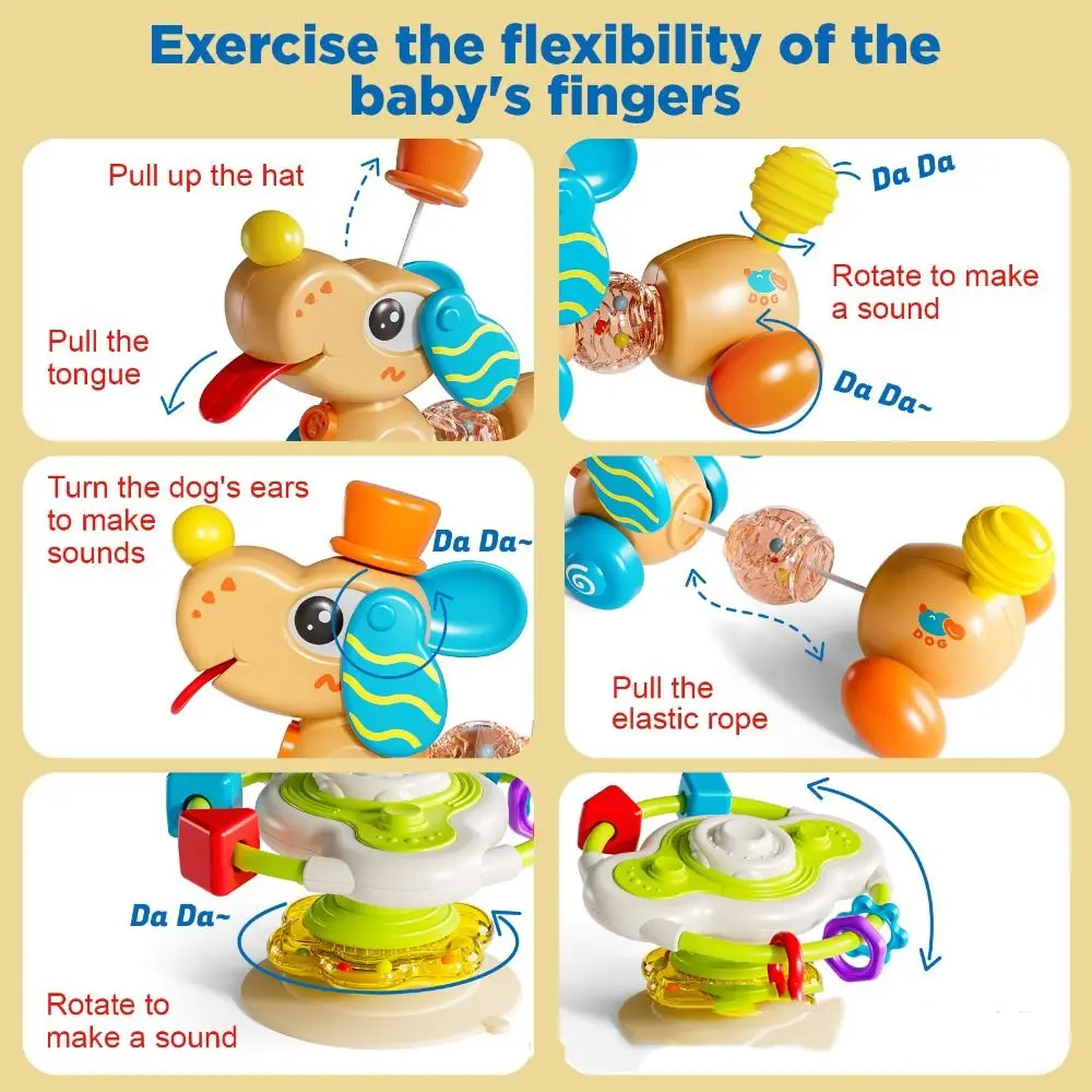 Trotteur pour bébé, modèle cheval de marche de Traction, Table à manger pour bébé, chiot, ventouse interactive, dessin animé animal de compagnie