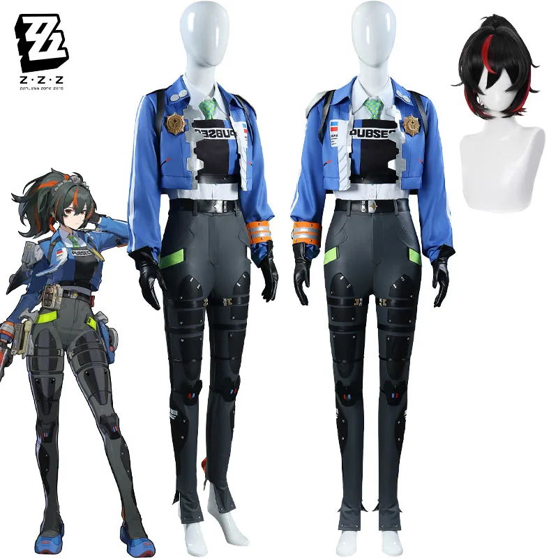 Zzz Zhu Yuan Cosplay Kostuum Pruik Zenless Zone Zero Cosplay Accessoires Halloween Carnaval Party Rollenspel Uniform voor Vrouwen