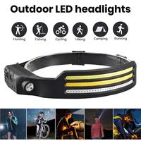 Sensor LED Headlamp High Brightness Multiple Lighting Modes Waterproof USB Rechargeable Headlight LED Torch