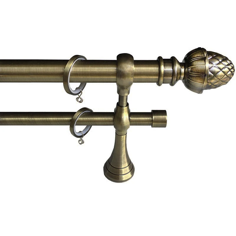 سبائك الألومنيوم قضيب الستارة القطب الذهب الأسود واحد مزدوج القطب نحت قضبان الستائر الرومانية حامل المسار الملحقات حسب الطلب #5