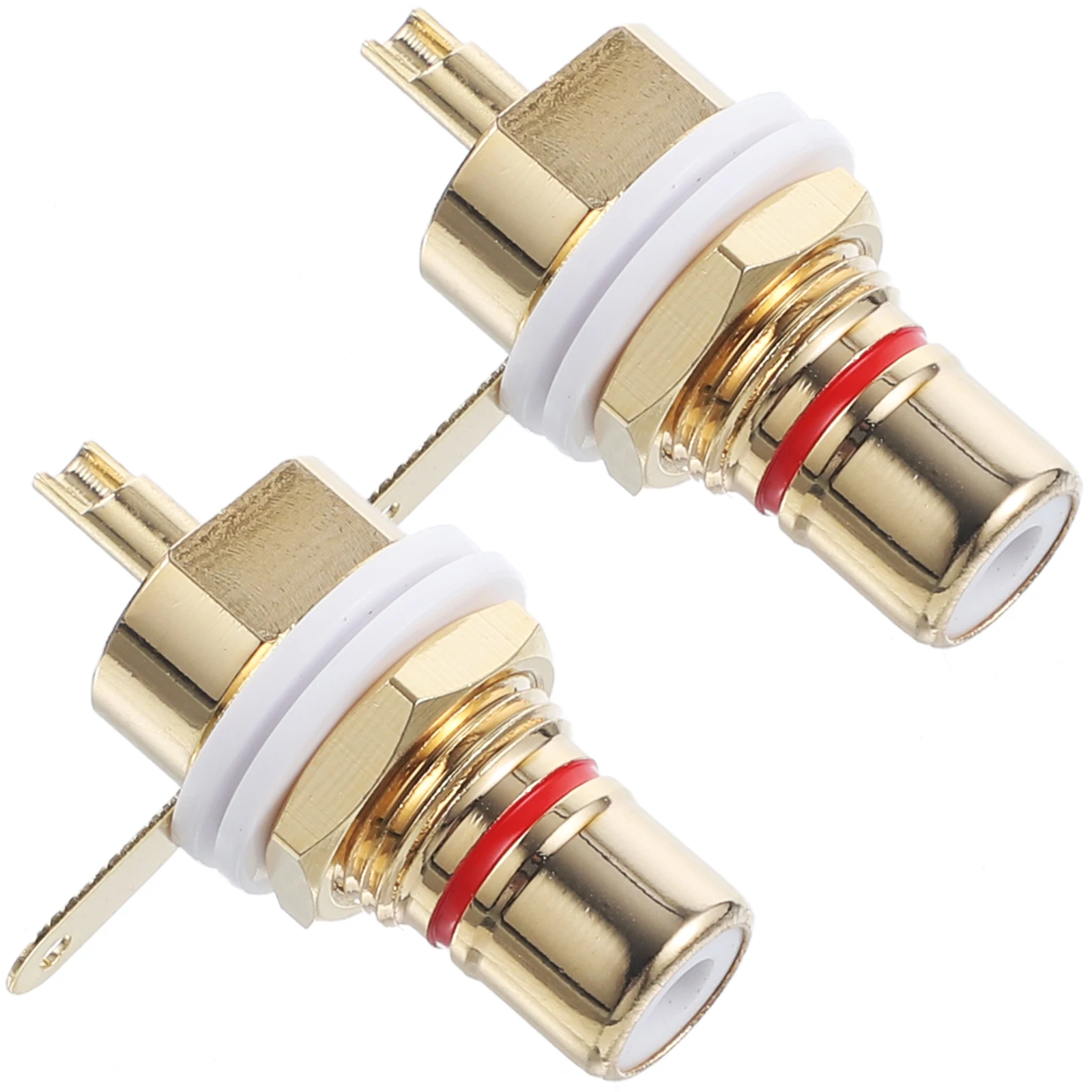 

2pcs RCA Female Jack Pure Copper Gold Plated Connectors Socket Adapter Panel Mount Black Red Speaker Plugs Audio Upgrade RCA