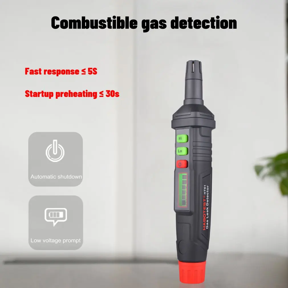 Portable Handheld HT61 Gas Leak Detector Natural Gas Analyzer PPM Meter Alarm Combustible 87HA LCD Display Dropshipping Hot 2