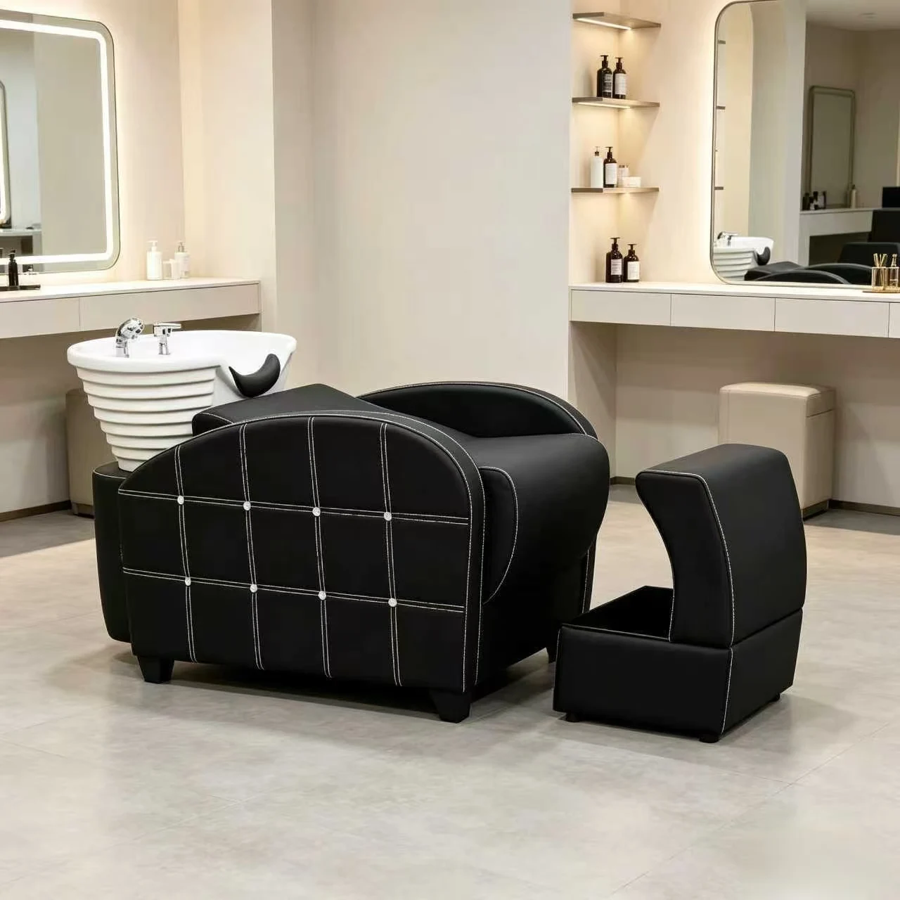 &c Washing Bed Hair Salon Special Flushing Punch Bed Semi Lying Washing  Ceramic Basin Deep Basin Salon