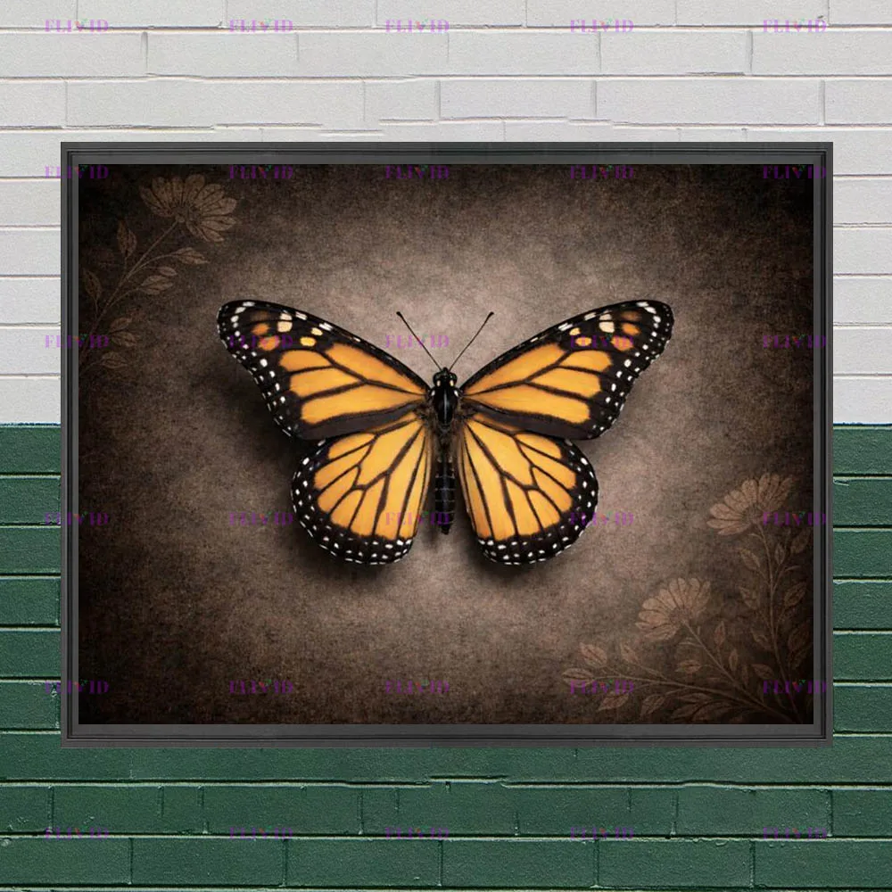 Antique Botanical Insect Canvas Wall Art Retro Vintage Bug Specimen Print Monarch Butterfly Luna Moth Dragonfly Poster Decor