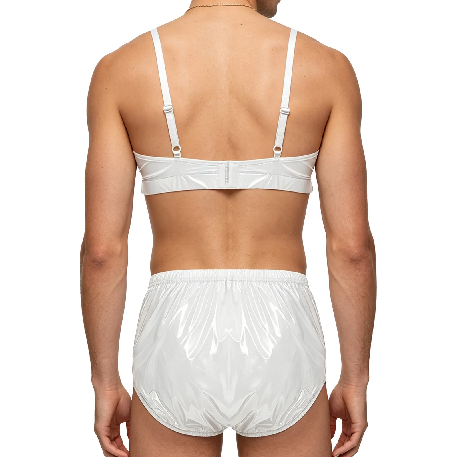 Herren-Badeanzug, zweiteilige Badebekleidung, wasserdichter Badeanzug, verstellbare Träger, Singlets, Crop-Top und Badehose mit elastischem Band – Detail 9