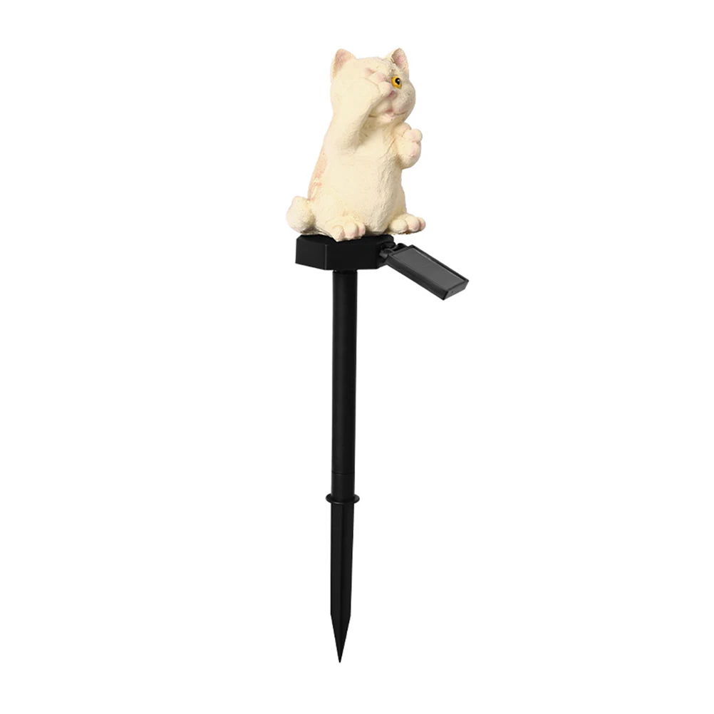 

Solar Kitten Light Resin Plastic Cat Statue Landscape Lighting Solar Powered Outdoor Garden Stake Lights Waterproof 6 8 Hours