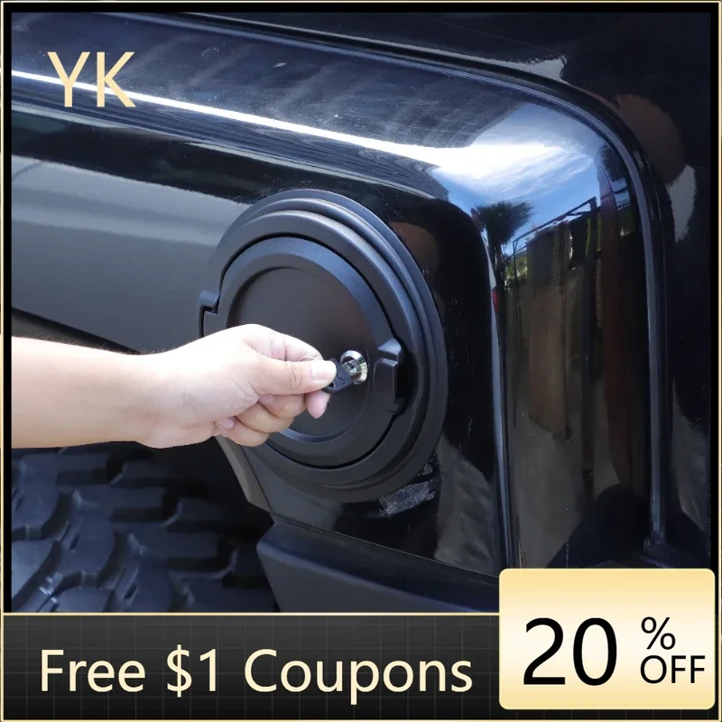 

For Hummer H3 2005-2009 Aluminum Alloy Black Car Fuel Tank Cover Fuel Tank Anti-theft Lock Trim Car Accessories