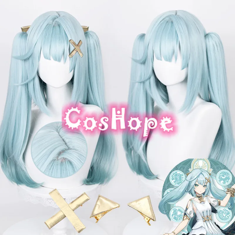 

Faruzan Cosplay Wig Double Ponytails Blue Wig Cosplay Anime Cosplay Wigs Heat Resistant Synthetic Wigs