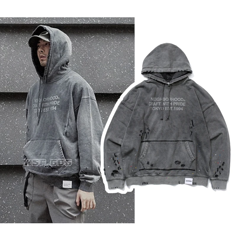 

NEIGHBORHOOD Japanese Isetan limited vintage destruction washed old hooded sweater men