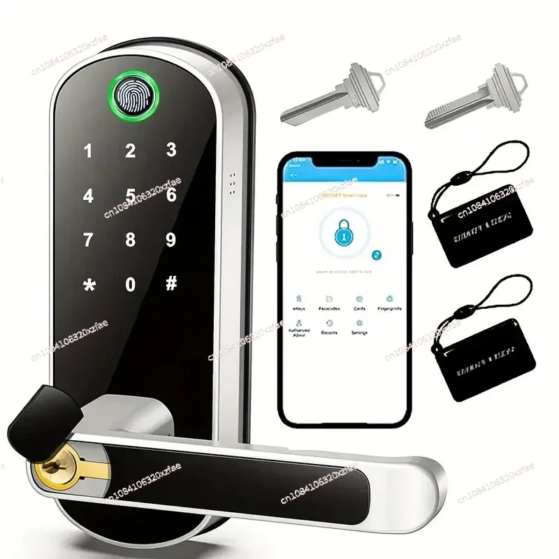 Fingerprint lock Indoor wooden door No opening Single tongue password lock Homestay smart lock