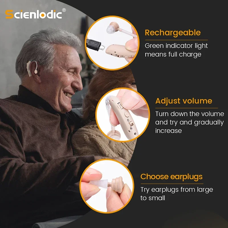 BTE Rechargeable Hearing Aid Ear Aid Hearing Aids Super Ear Sound Amplifier Adjustable Sound hearing Amplifier For Elderly