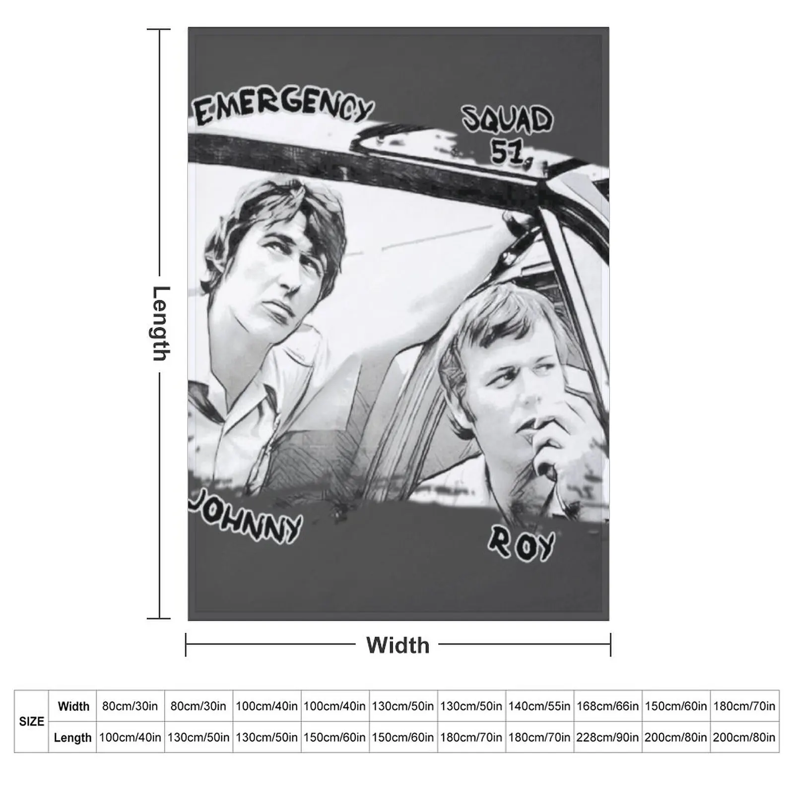 Emergency TV Show Roy and Johnny Throw Blanket couch cozy soft plush fuzzy picnic outdoor blanket