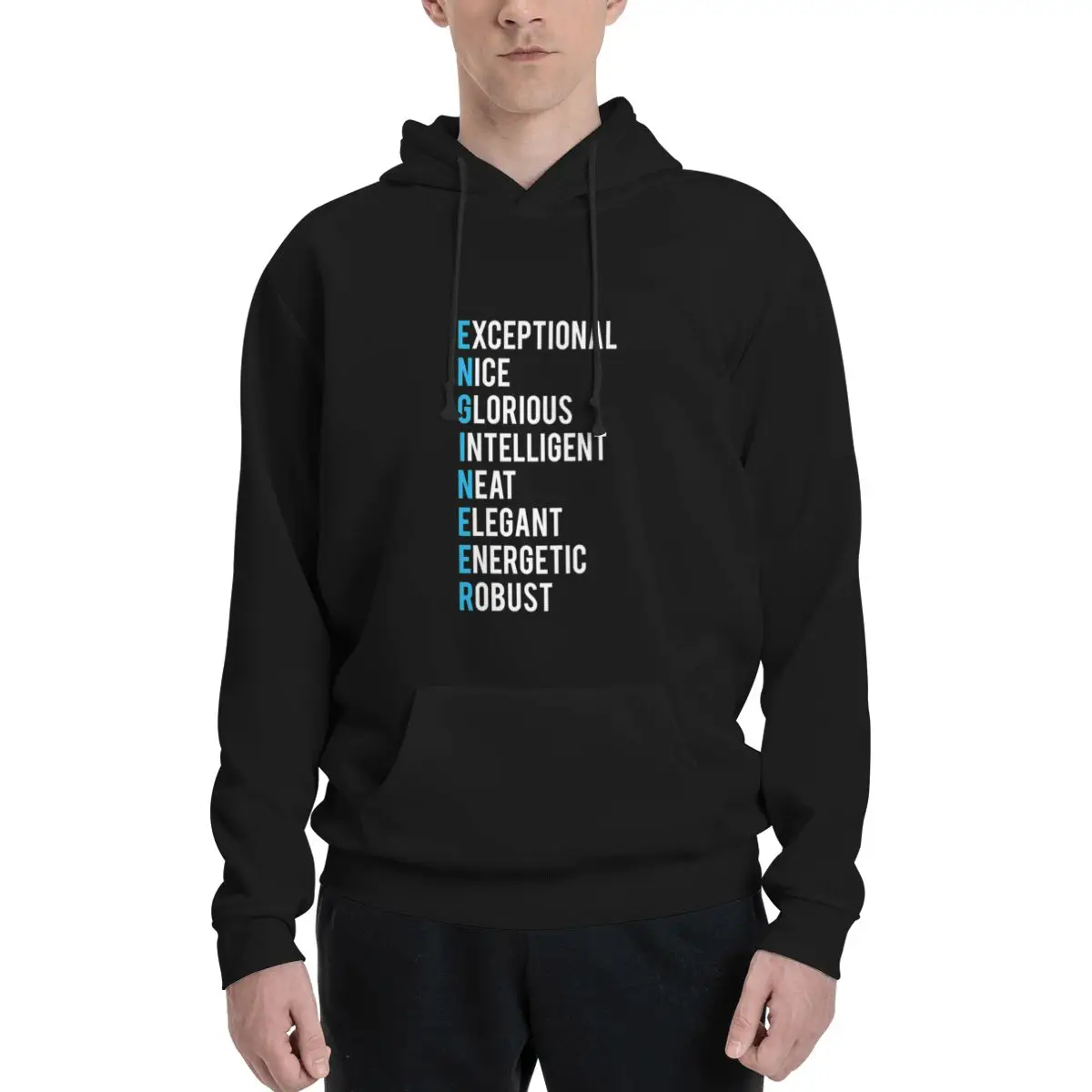 Camiseta clássica com a sigla Cool Engineer, ideal para engenheiros, e moletons e suéteres masculinos.