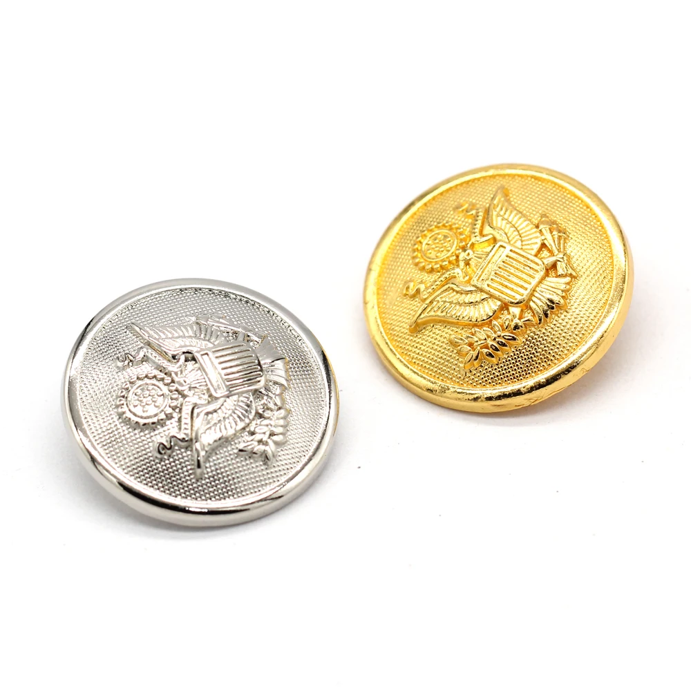 HENGC 15/18/25mm Round Eagle Gold Metal Buttons for Clothing Fashion Coat Suit Blazer Jacket DIY Crafts Sewing Accessories view 4