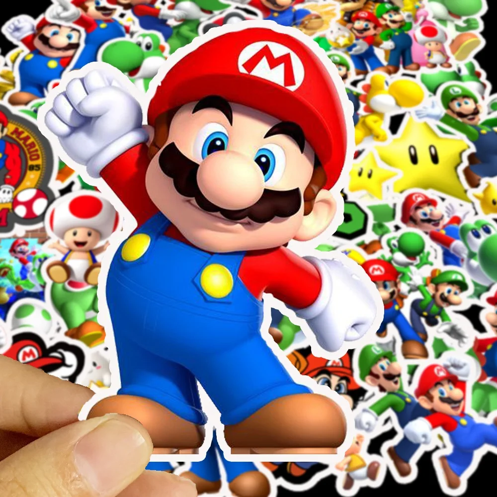 50pcs Japan Game Marico Bros Stickers For Car Laptop Phone Stationery Decal Waterproof Graffiti Super Luigi Sticker Kids Toy